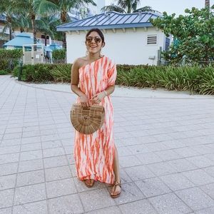 RED DRESS BOUTIQUE ONE SHOULDER MAXI DRESS